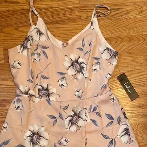 Lulus Pink and Blue Floral Romper